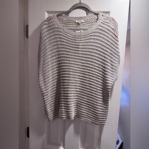 Max Studio Beige Open-Knit Sweater